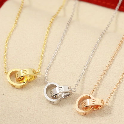 [Amore]LOVE DOUBLE RING NECKLACE