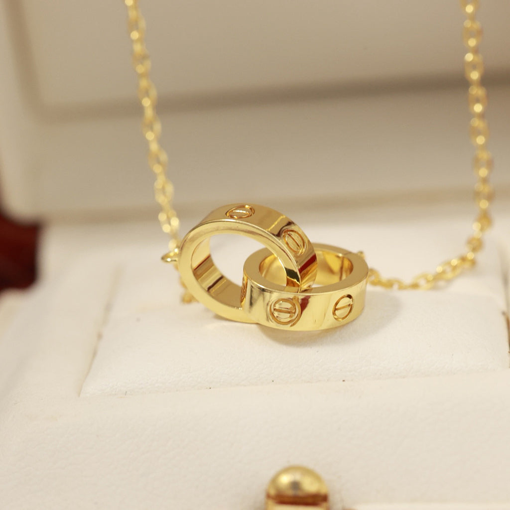 [Amore]LOVE DOUBLE RING NECKLACE
