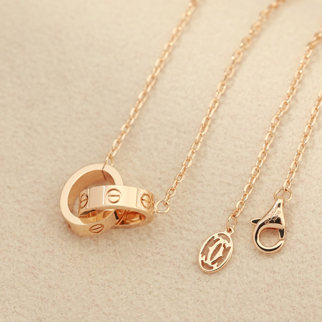 [Amore]LOVE DOUBLE RING NECKLACE