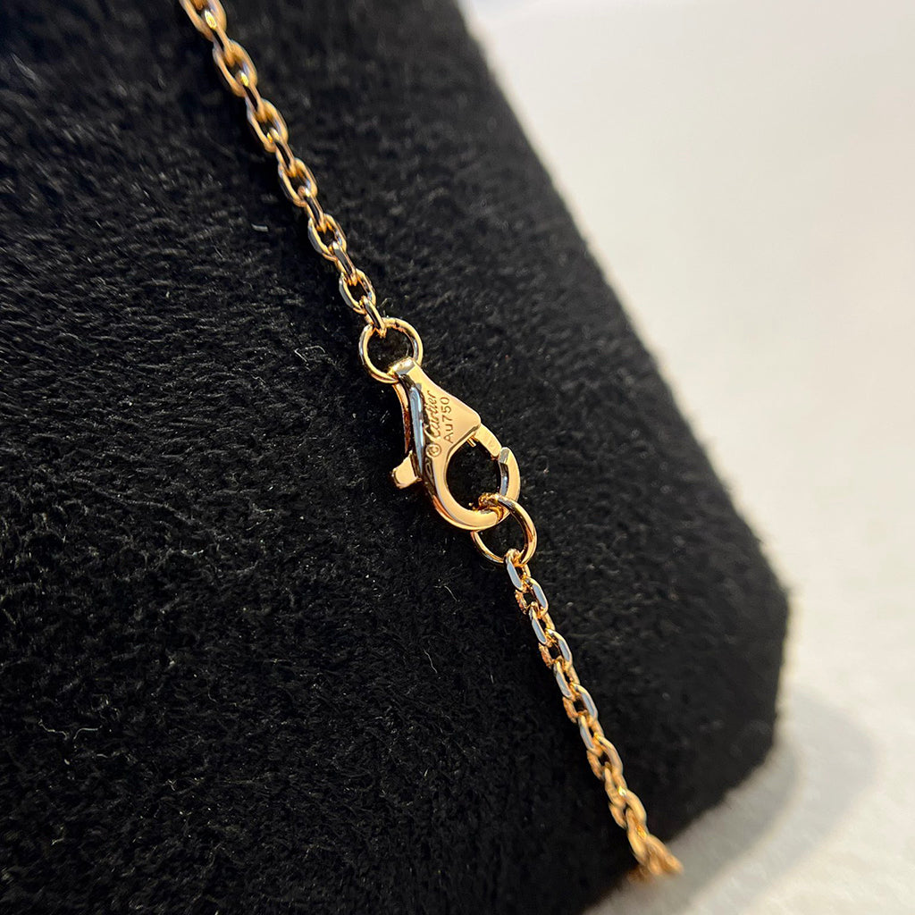 [Amore]LOVE DOUBLE RING HALF DIAMOND NECKLACE