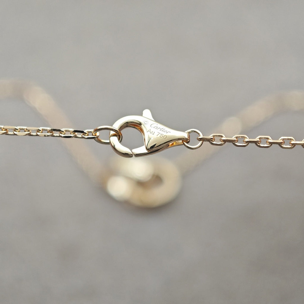 [Amore]LOVE DOUBLE RING HALF DIAMOND NECKLACE