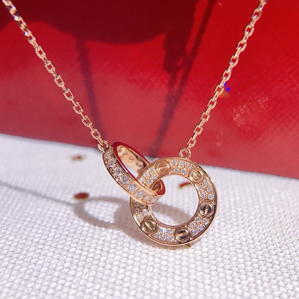 [Amore]LOVE  FULL DIAMOND PENDANT NECKLACE