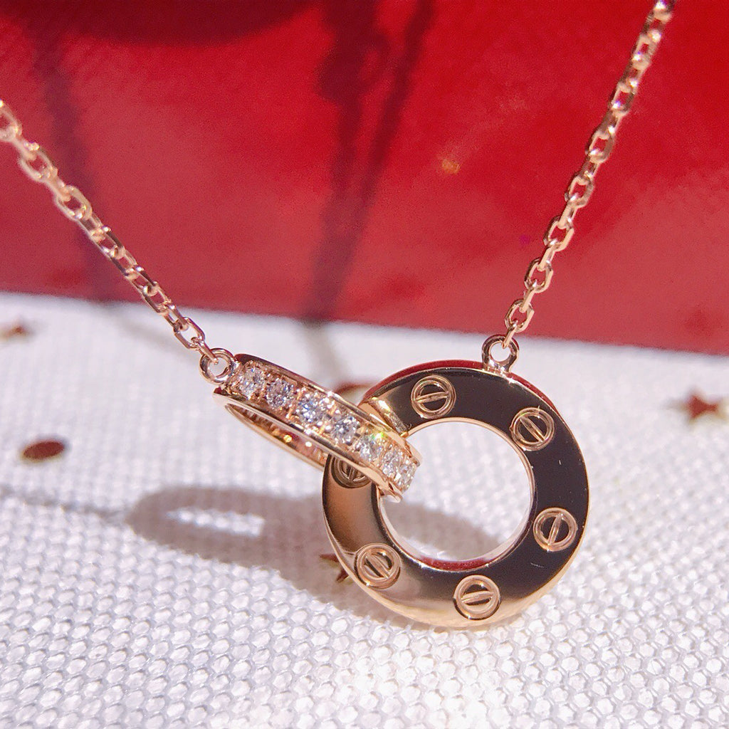 [Amore]LOVE  FULL DIAMOND PENDANT NECKLACE