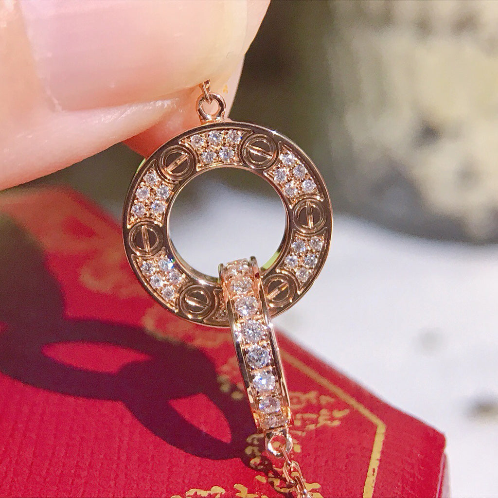 [Amore]LOVE  FULL DIAMOND PENDANT NECKLACE