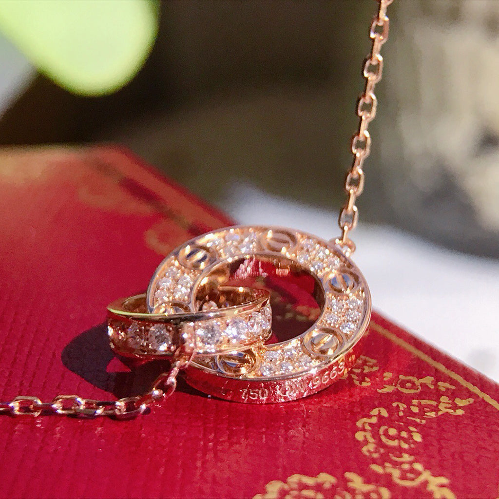 [Amore]LOVE  FULL DIAMOND PENDANT NECKLACE