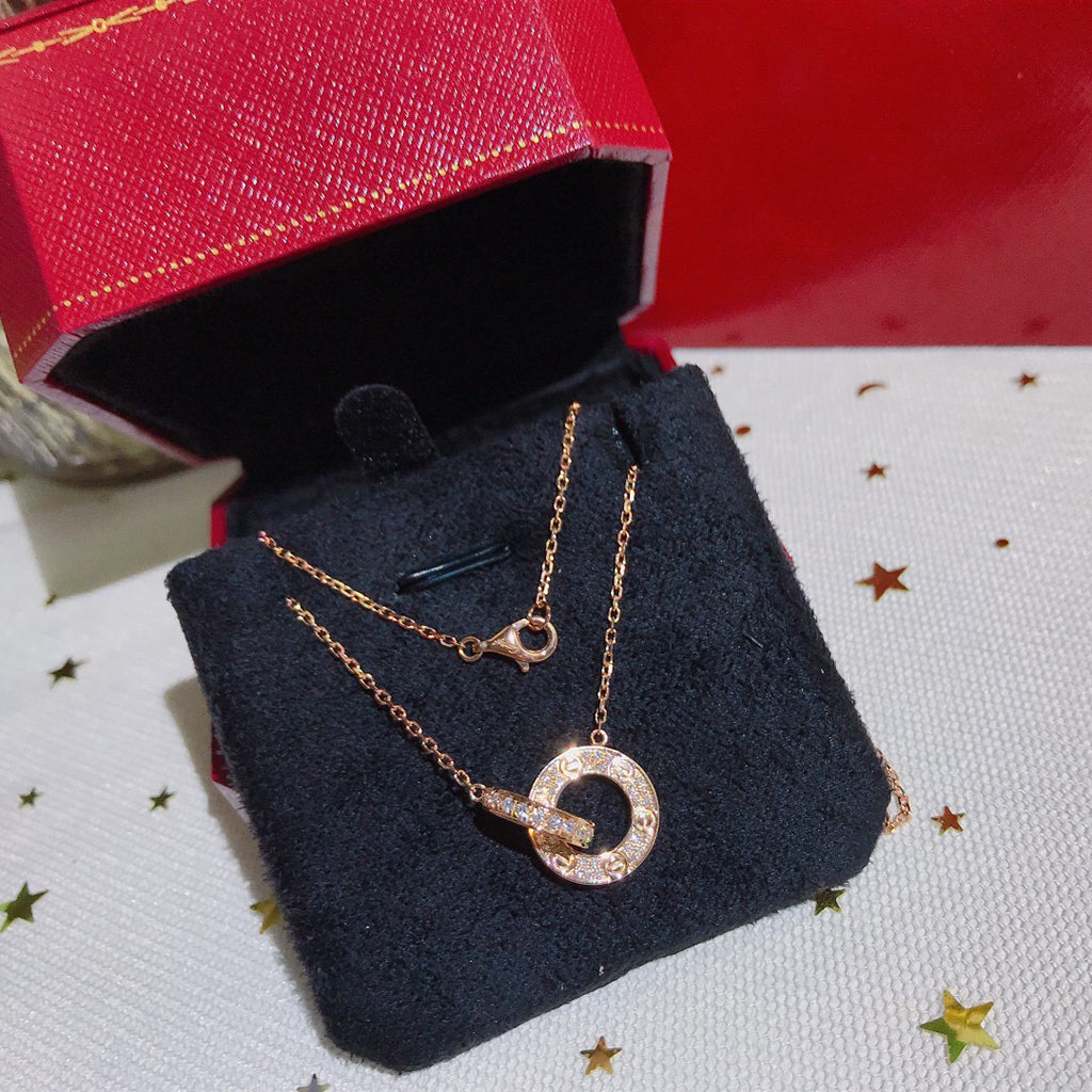 [Amore]LOVE  FULL DIAMOND PENDANT NECKLACE