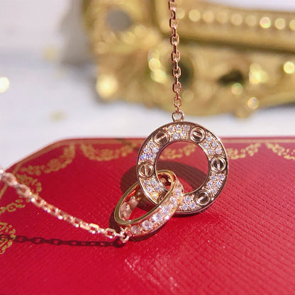 [Amore]LOVE  FULL DIAMOND PENDANT NECKLACE