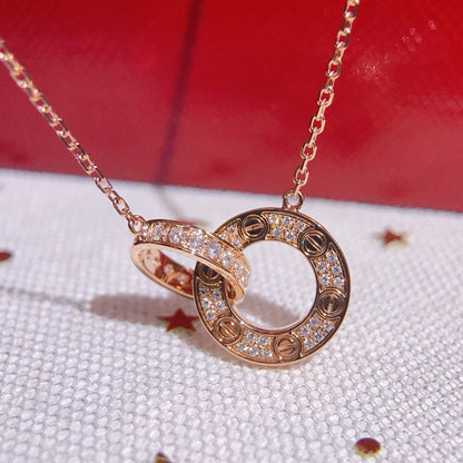 [Amore]LOVE  FULL DIAMOND PENDANT NECKLACE
