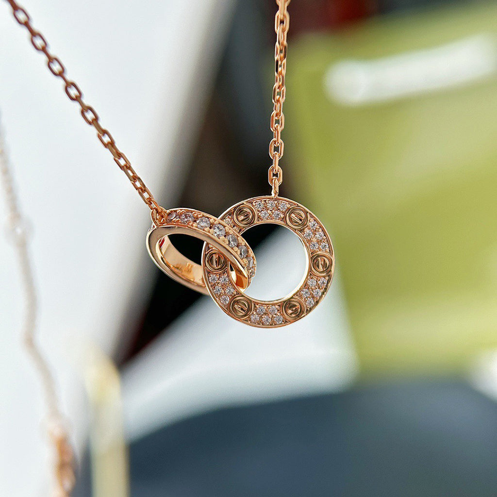 [Amore]LOVE  FULL DIAMOND PENDANT NECKLACE
