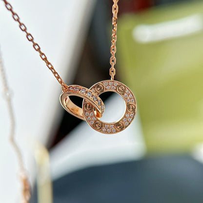 [Amore]LOVE  FULL DIAMOND PENDANT NECKLACE