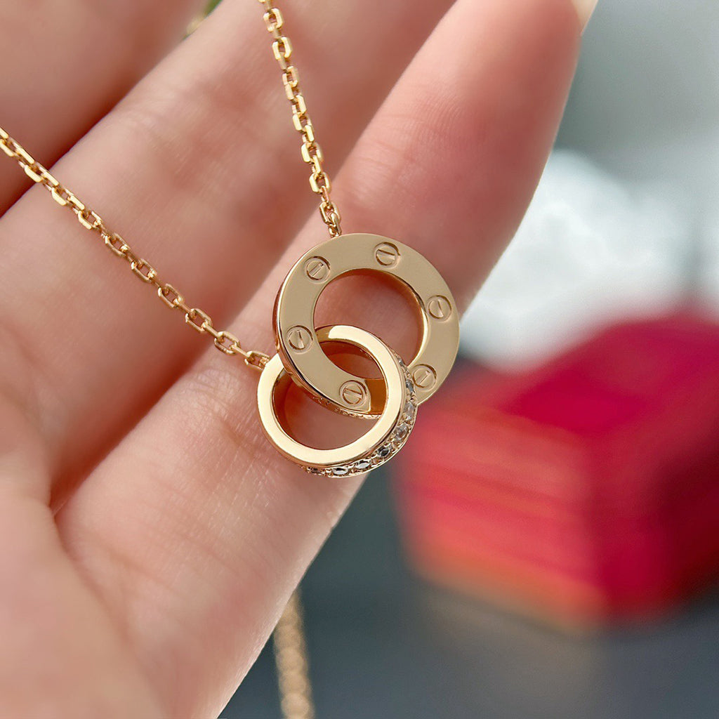 [Amore]LOVE  FULL DIAMOND PENDANT NECKLACE