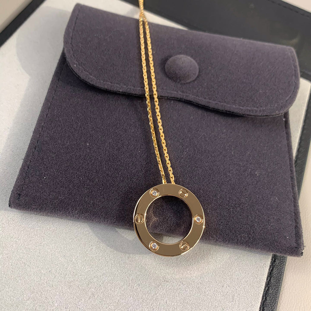 [Amore]LOVE NECKLACE 16MM 3 DIAMONDS