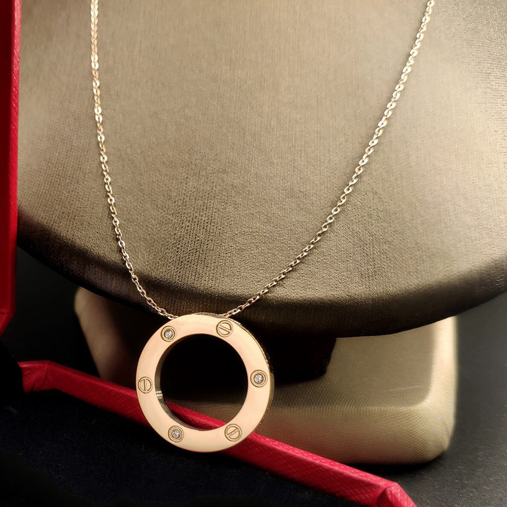 [Amore]LOVE NECKLACE 16MM 3 DIAMONDS