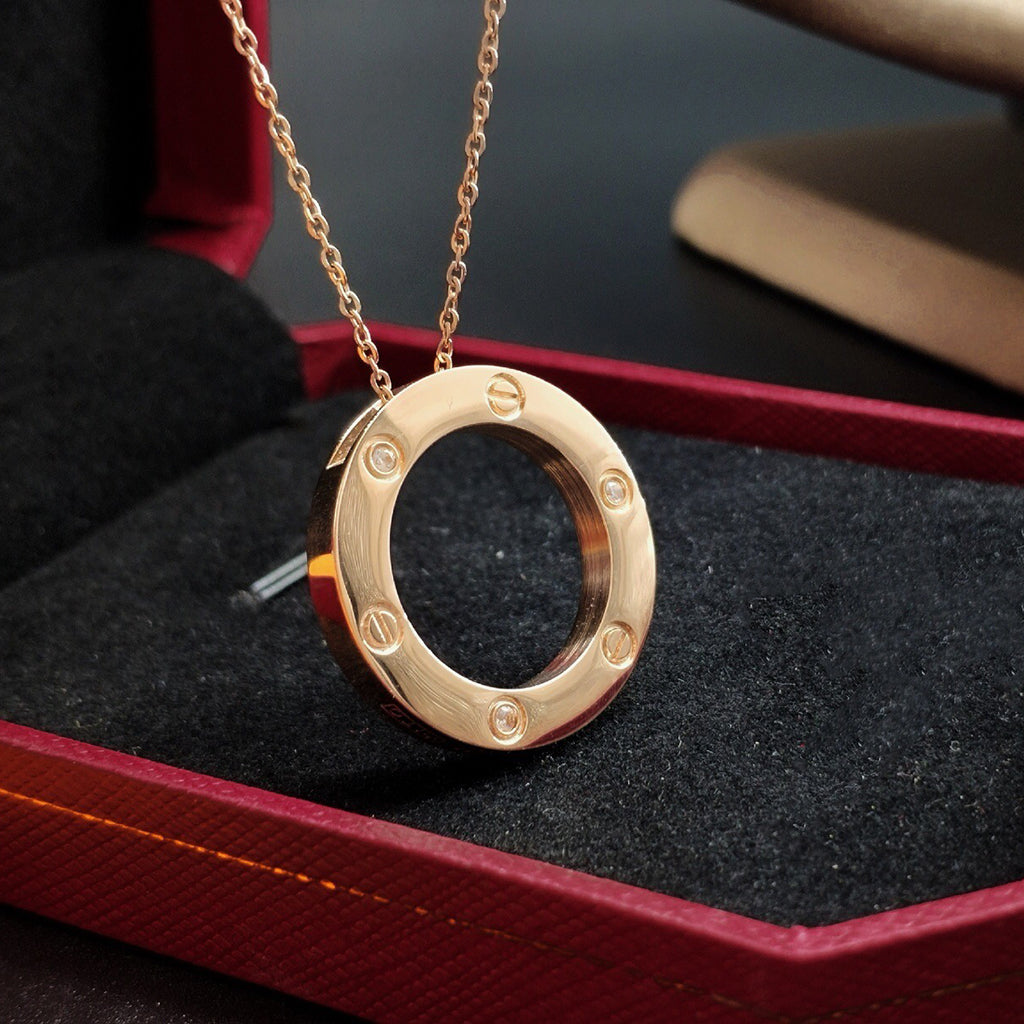 [Amore]LOVE NECKLACE 16MM 3 DIAMONDS
