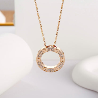 [Amore]LOVE NECKLACE 16MM  FULL DIAMOND