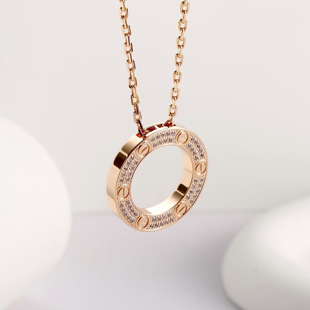 [Amore]LOVE NECKLACE 16MM  FULL DIAMOND