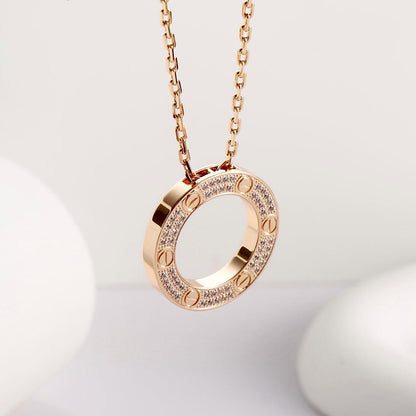 [Amore]LOVE NECKLACE 16MM  FULL DIAMOND