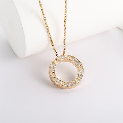 [Amore]LOVE NECKLACE 16MM  FULL DIAMOND