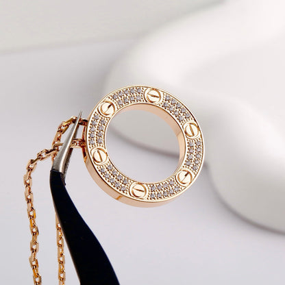 [Amore]LOVE NECKLACE 16MM  FULL DIAMOND