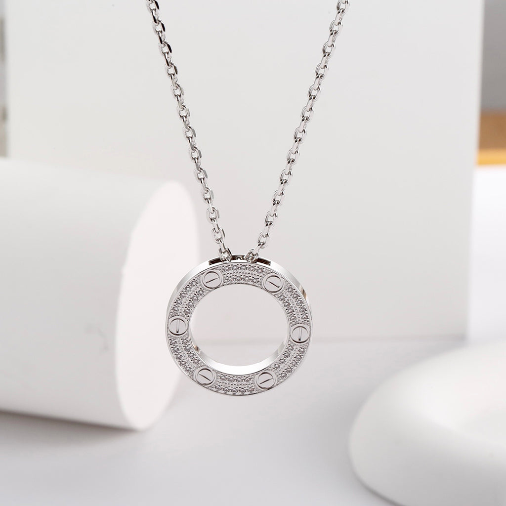 [Amore]LOVE NECKLACE 16MM  FULL DIAMOND