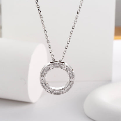 [Amore]LOVE NECKLACE 16MM  FULL DIAMOND