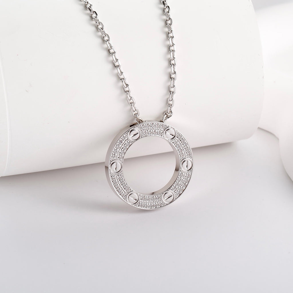 [Amore]LOVE NECKLACE 16MM  FULL DIAMOND