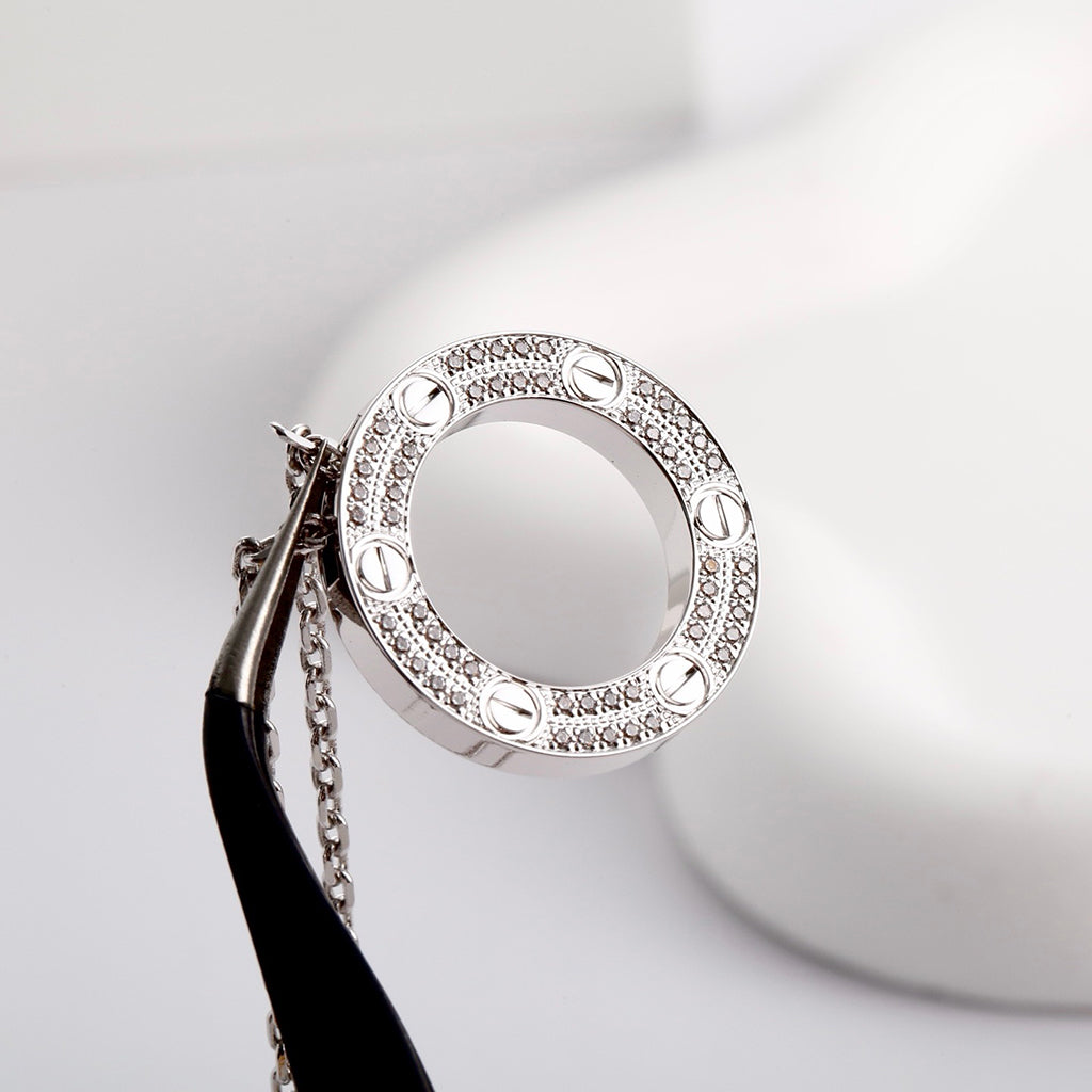 [Amore]LOVE NECKLACE 16MM  FULL DIAMOND