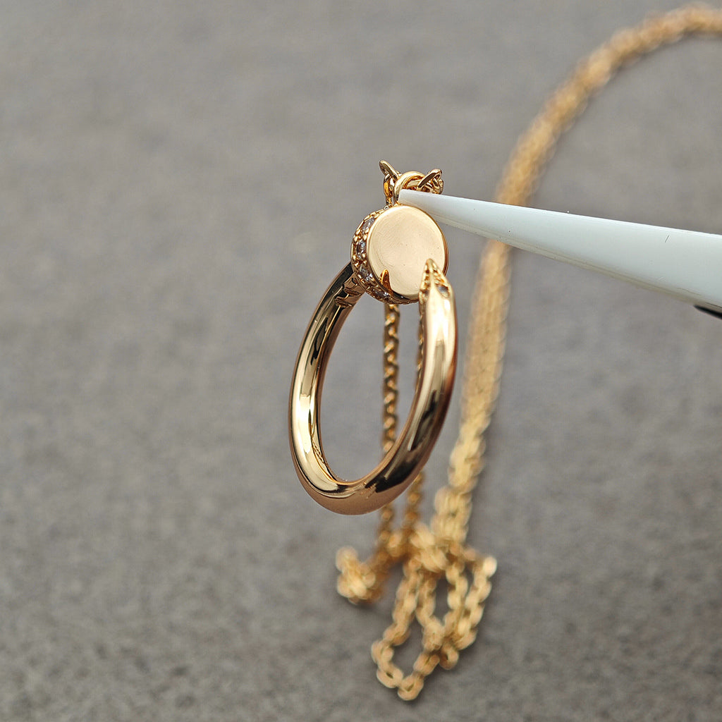 [Amore]JUSTE NECKLACE HALF DIAMOND