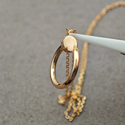 [Amore]JUSTE NECKLACE HALF DIAMOND