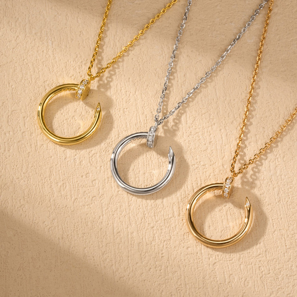 [Amore]JUSTE NECKLACE HALF DIAMOND