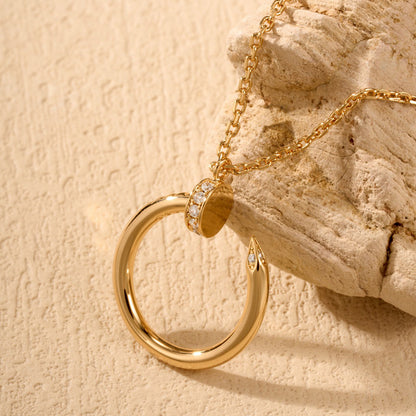 [Amore]JUSTE NECKLACE HALF DIAMOND