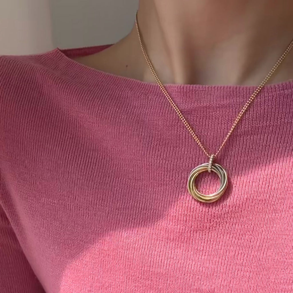 [Amore]TRINITY MEDIUM  DIAMONDS NECKLACE