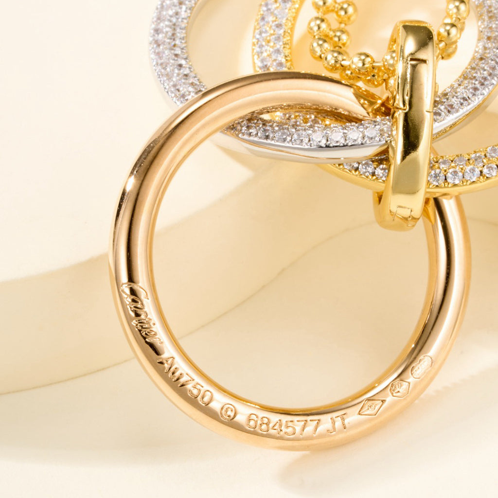 [Amore]TRINITY LARGE FULL DIAMOND  NECKLACE