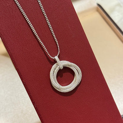 [Amore]TRINITY LARGE FULL DIAMOND  NECKLACE