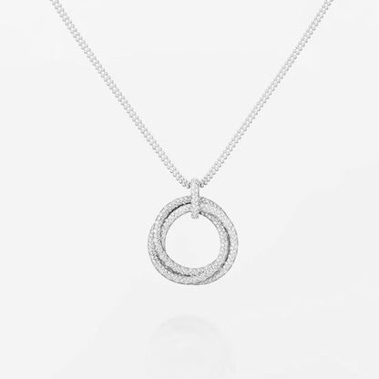 [Amore]TRINITY LARGE FULL DIAMOND  NECKLACE