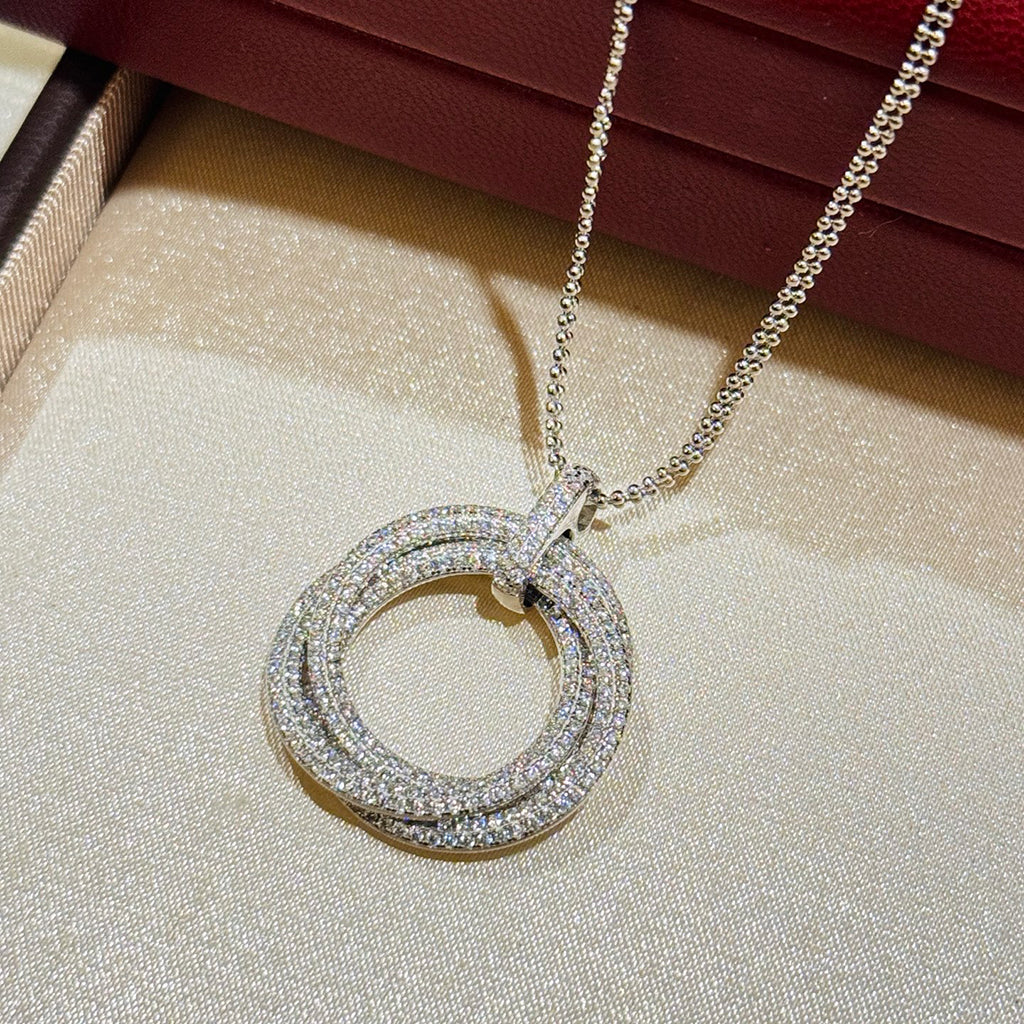 [Amore]TRINITY LARGE FULL DIAMOND  NECKLACE