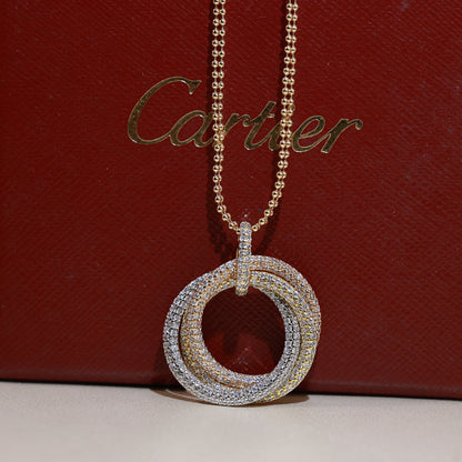 [Amore]TRINITY LARGE FULL DIAMOND  NECKLACE