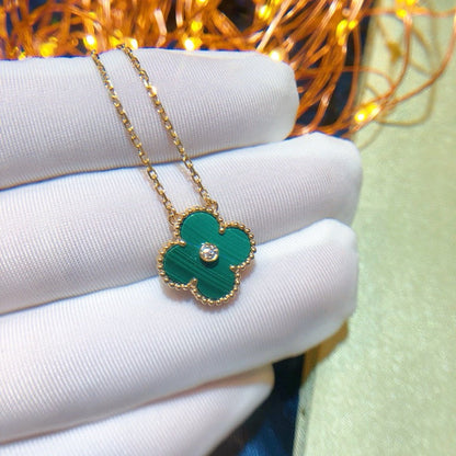 [Amore]CLOVER 15MM DIAMOND TURQUOISE NECKLACE
