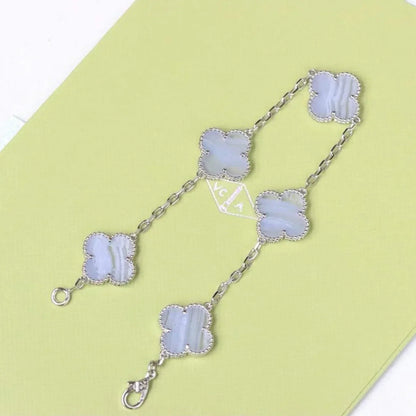 [Amore] CLOVER 5 MOTIF PURPLE CHALCEDONY BRACELET COLLECTION