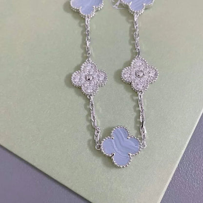 [Amore] CLOVER 5 MOTIF PURPLE CHALCEDONY BRACELET COLLECTION