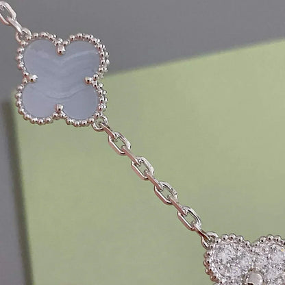[Amore] CLOVER 5 MOTIF PURPLE CHALCEDONY BRACELET COLLECTION
