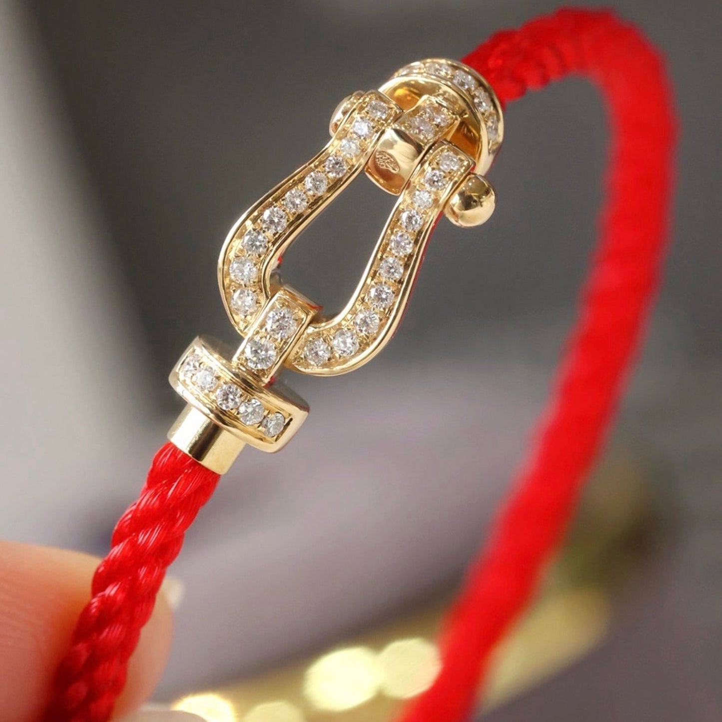 [Amore]FORCE LARGE HORSESHOE FULL DIAMOND BRACELET ROSE GOLD