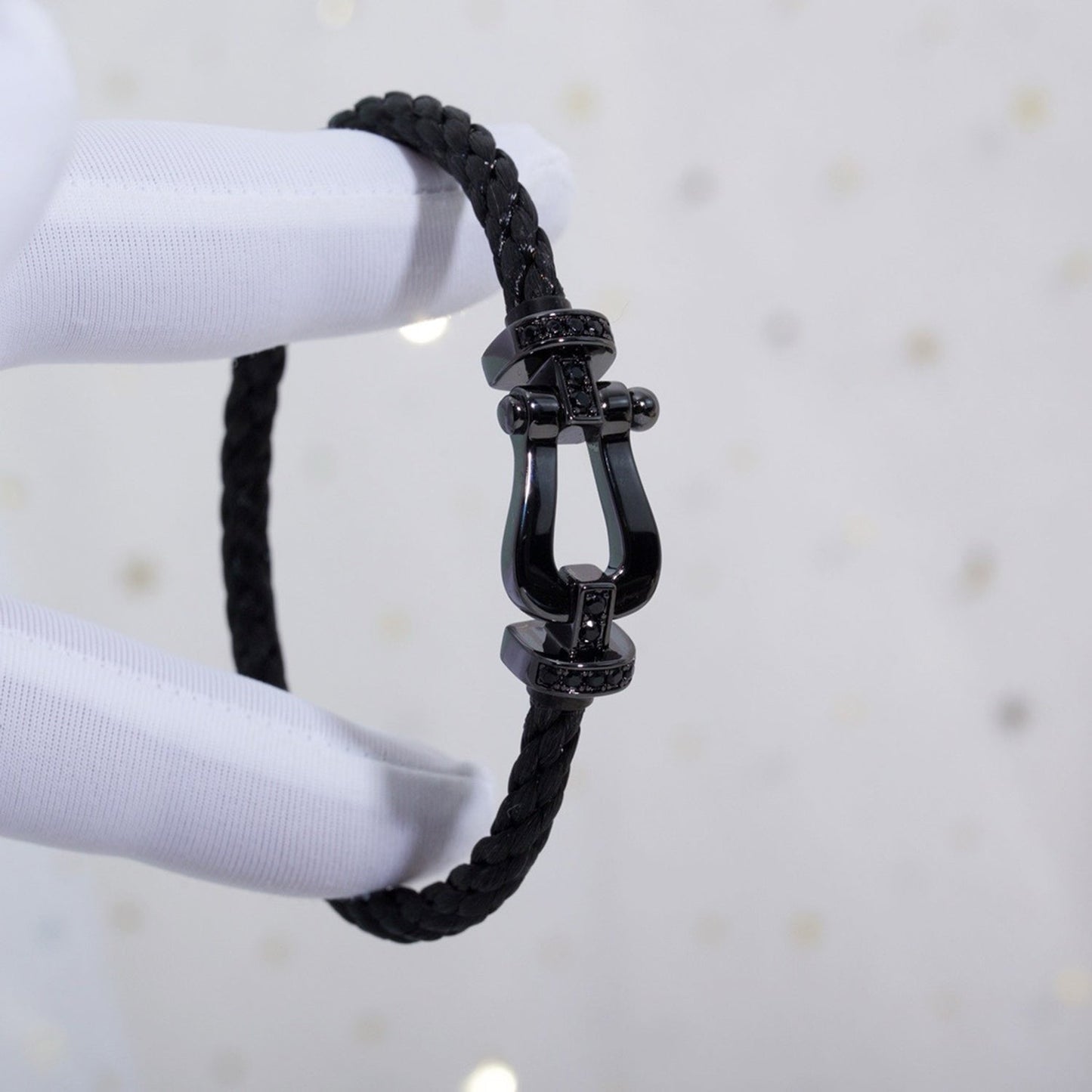 [Amore]FORCE LARGE SERIES HORSESHOE BLACK SAMURAI BRACELET