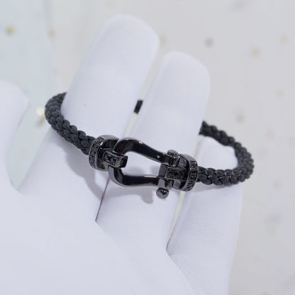 [Amore]FORCE LARGE SERIES HORSESHOE BLACK SAMURAI BRACELET