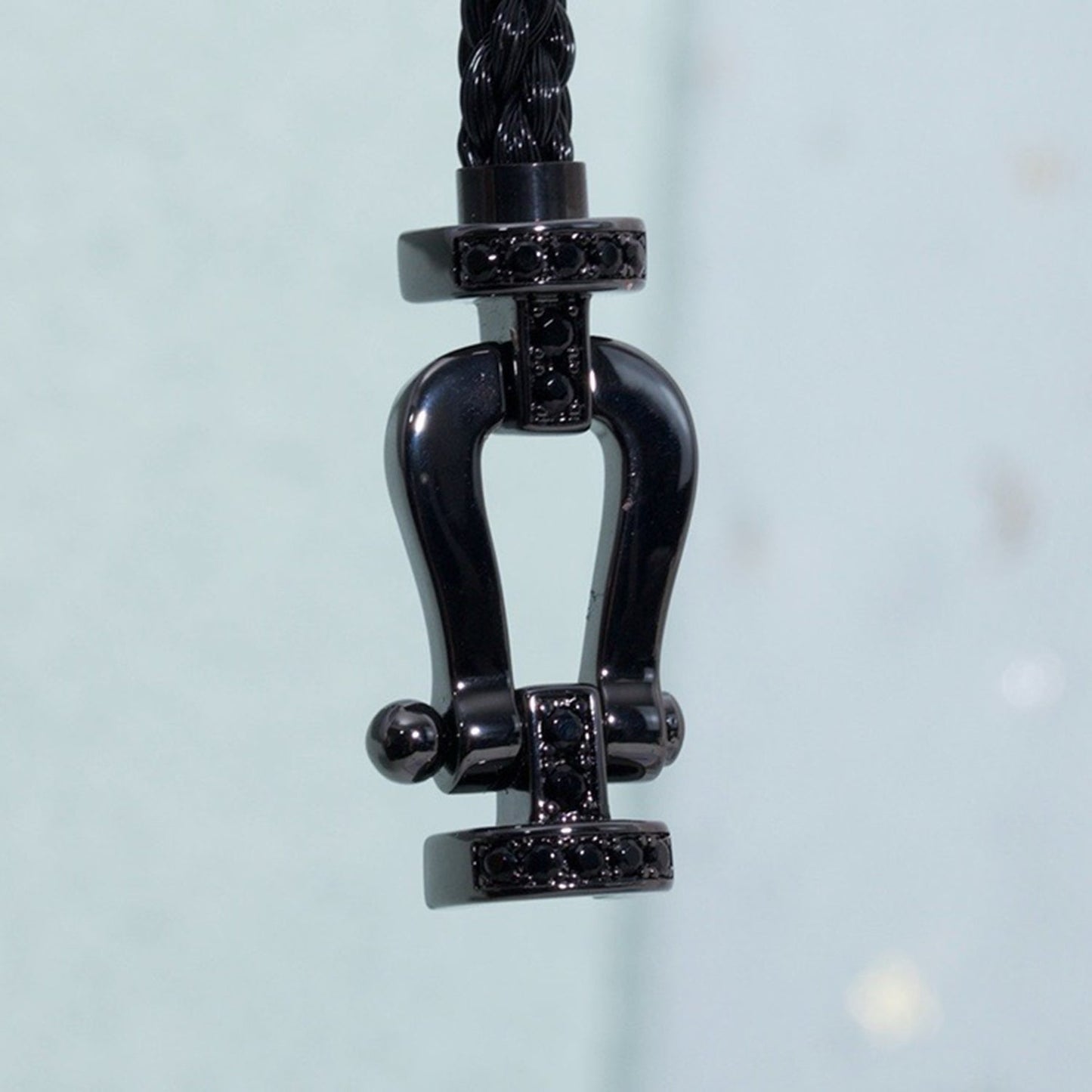 [Amore]FORCE LARGE SERIES HORSESHOE BLACK SAMURAI BRACELET