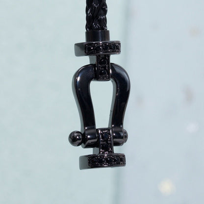 [Amore]FORCE LARGE SERIES HORSESHOE BLACK SAMURAI BRACELET