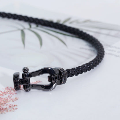 [Amore]FORCE LARGE SERIES HORSESHOE BLACK SAMURAI BRACELET