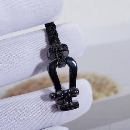 [Amore]FORCE LARGE SERIES HORSESHOE BLACK SAMURAI BRACELET
