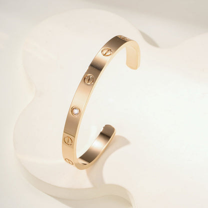 [Amore]LOVE BRACELET 6.1MM 1 DIAMOND OPEN CUFF
