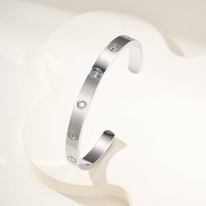 [Amore]LOVE BRACELET 6.1MM 1 DIAMOND OPEN CUFF